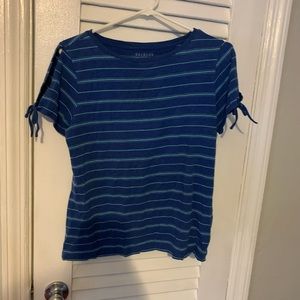 Cute Talbots blue & white striped t-shirt